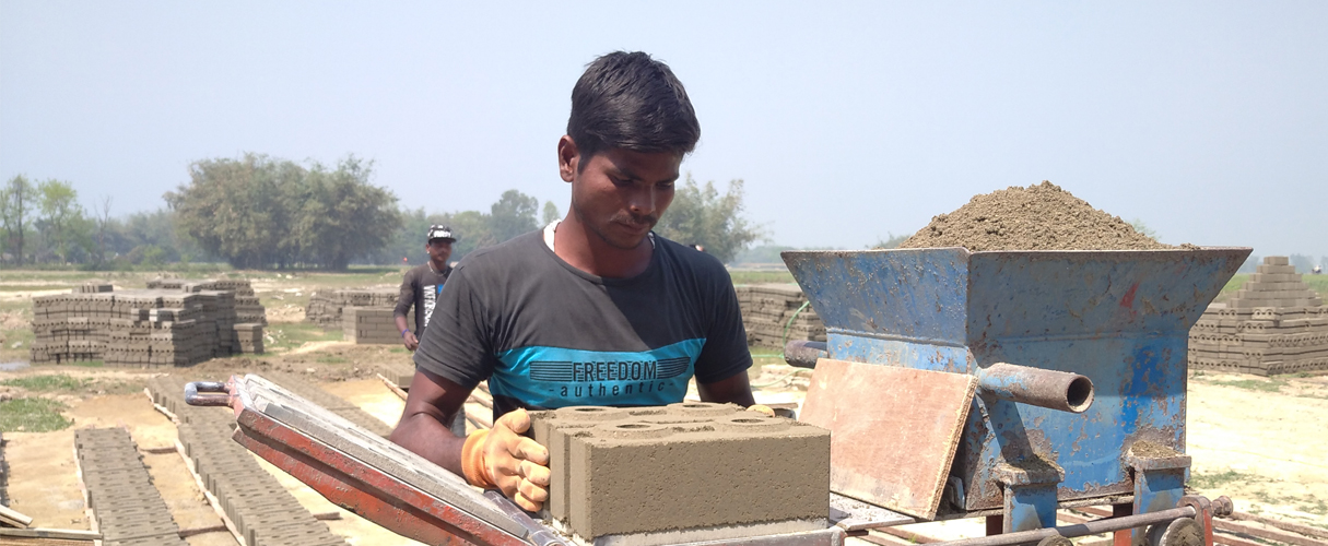 CSEB inter-locking bricks production in community